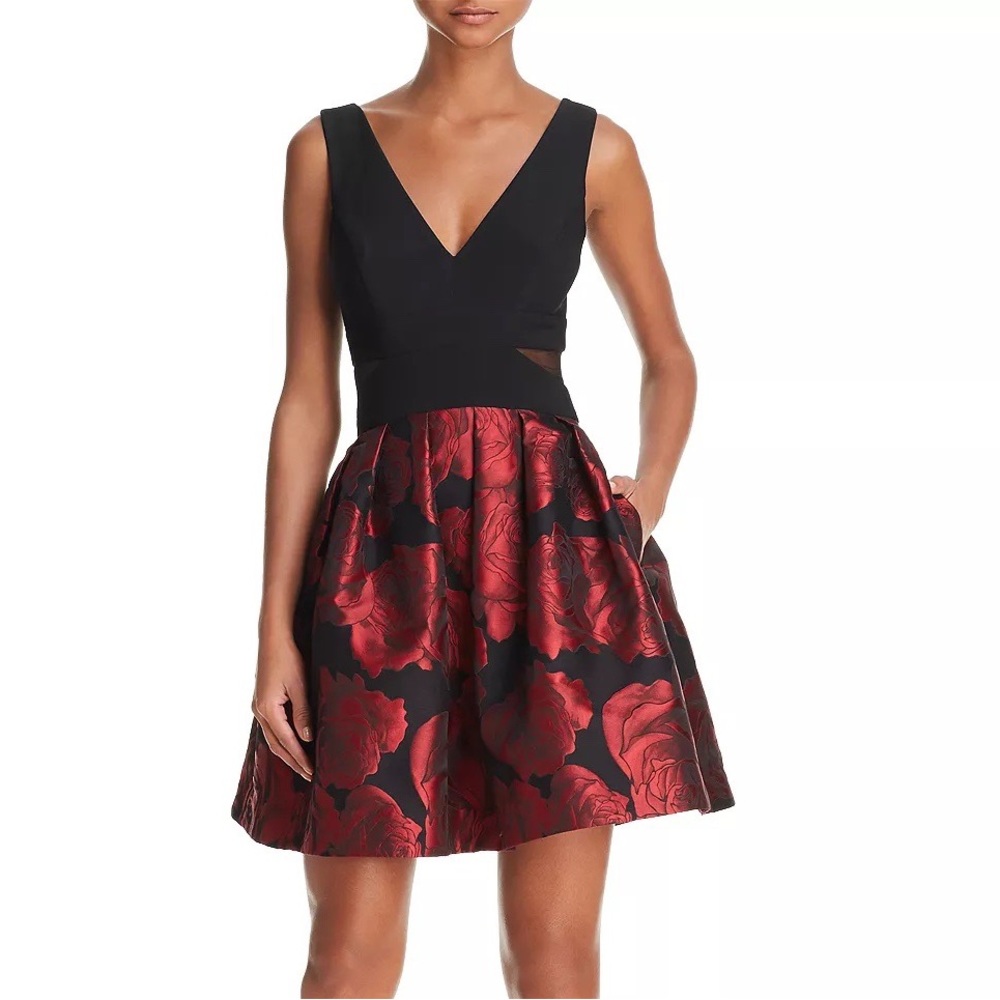 Aqua Bloomingdale Exclusive Floral Brocade Party Dress Xscape Prom Cocktail Prom